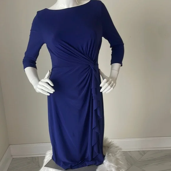 Lauren Ralph Lauren | Dresses | Lauren Ralph Lauren Royal Bluepurple Jersey  Dress Size 6 | Poshmark